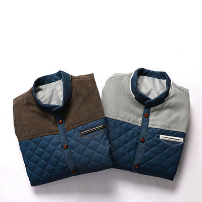 Steppjacke mit Knopfleiste und Taschen für Männer
