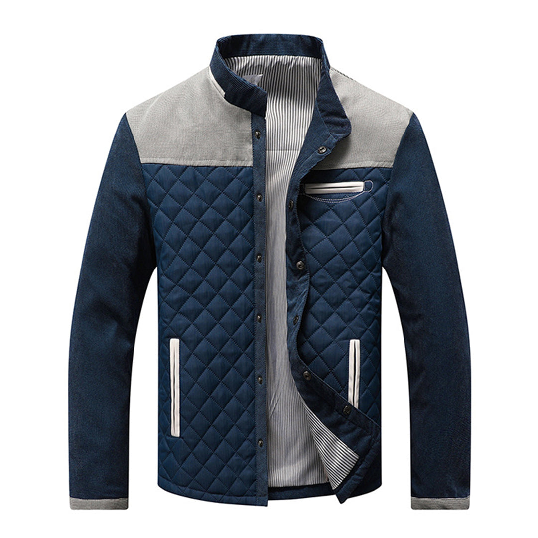 Steppjacke mit Knopfleiste und Taschen für Männer