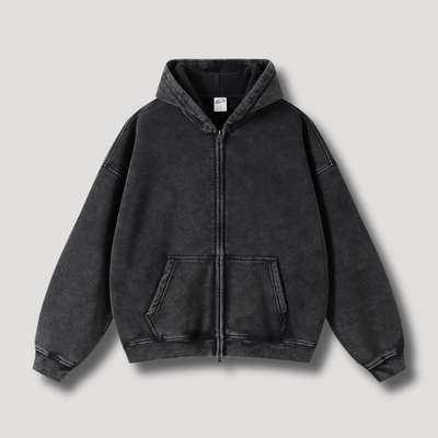 Verwaschener Vintage Zip Hoodie für Männer