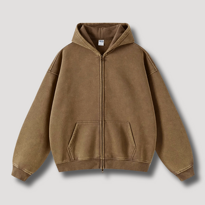 Verwaschener Vintage Zip Hoodie für Männer