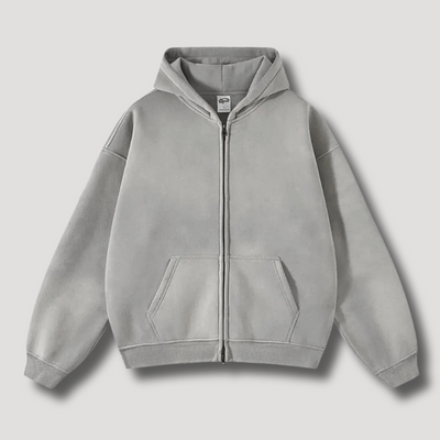 Verwaschener Vintage Zip Hoodie für Männer