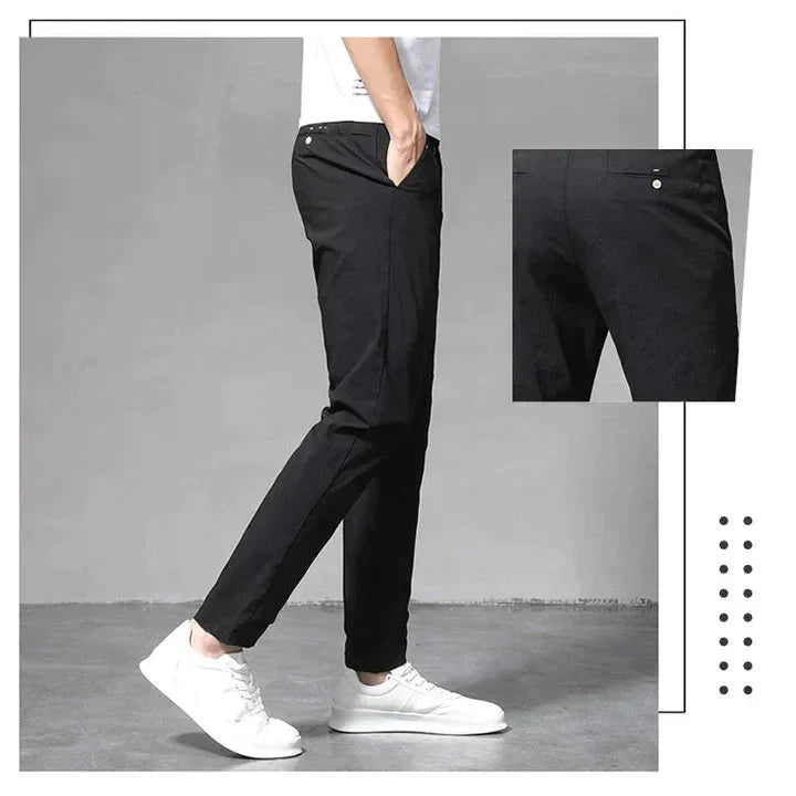 Stretch-Hose – schmale Passform, gerade geschnittene Chino-Hose für Herren