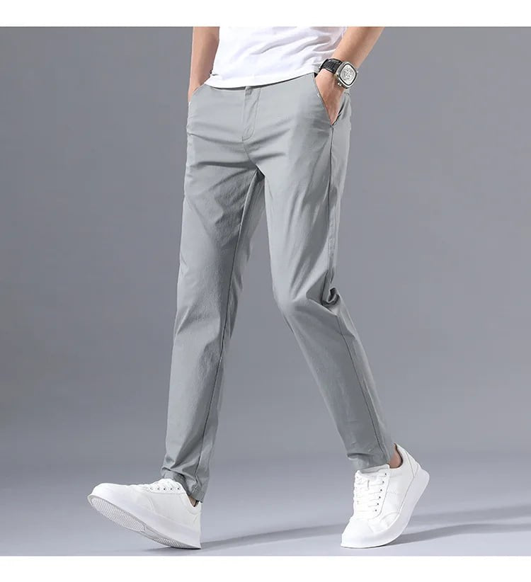 Stretch-Hose – schmale Passform, gerade geschnittene Chino-Hose für Herren