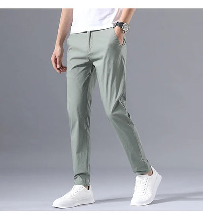 Stretch-Hose – schmale Passform, gerade geschnittene Chino-Hose für Herren