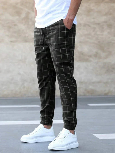 Stretchhosen | Karo | Tunnelzug | Jogger | Herrenhosen