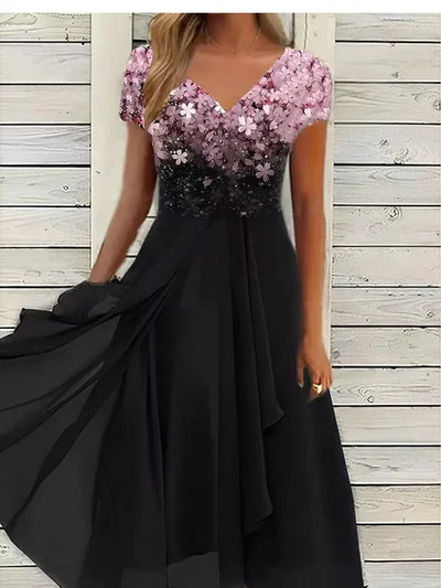 Sommerkleid für Damen - Elegantes luftiges Midikleid mit Druck