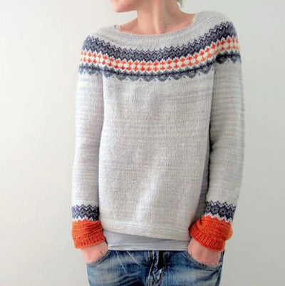 Bequemer Rundhals-Pullover für Frauen