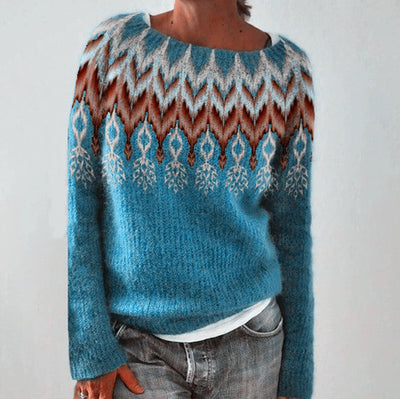 Bequemer Rundhals-Pullover für Frauen