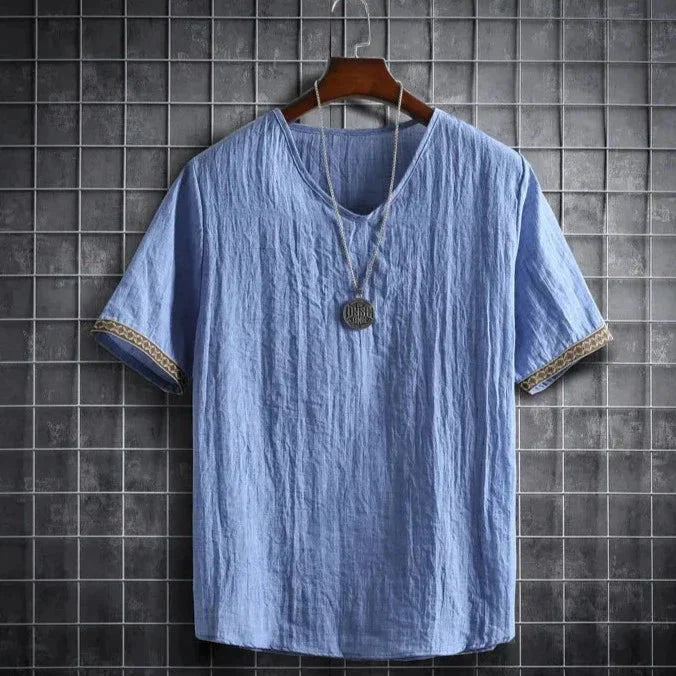 T-Shirt - V-Ausschnitt - Loose Fit - Herren T-Shirt - Herrenhemd