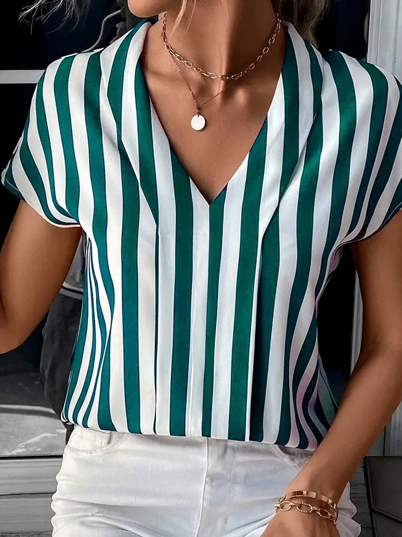 Altea® | Gestreifte Bluse mit V-Ausschnitt
