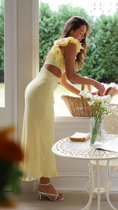 Blaire - Schulterfreies Maxikleid mit Aussparungen