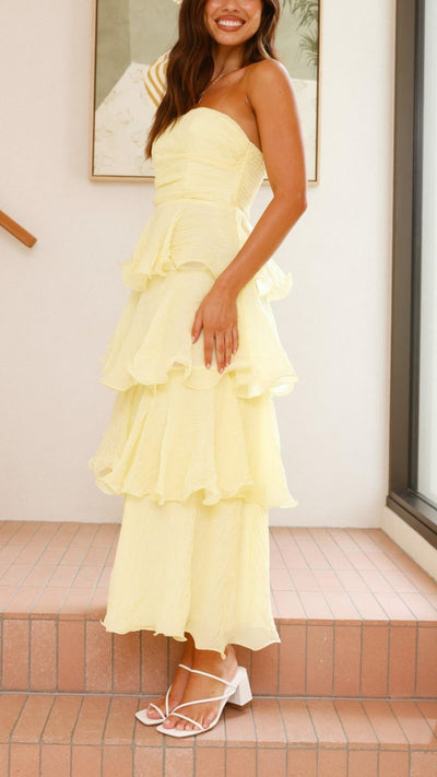 Kate - Maxikleid mit gestuften Rüschen