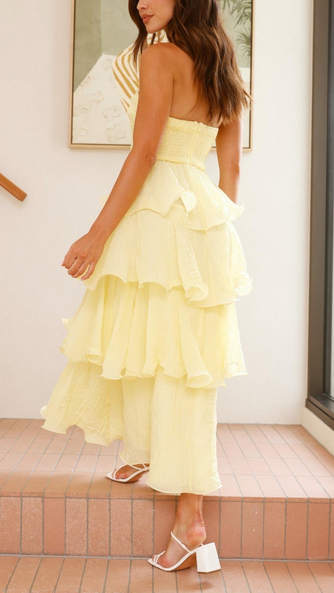 Kate - Maxikleid mit gestuften Rüschen