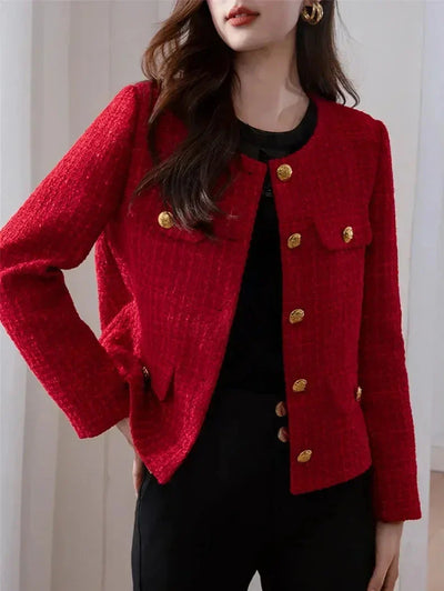 Bouclé-Blazer für Damen – Trendige Cropped Sommerjacke