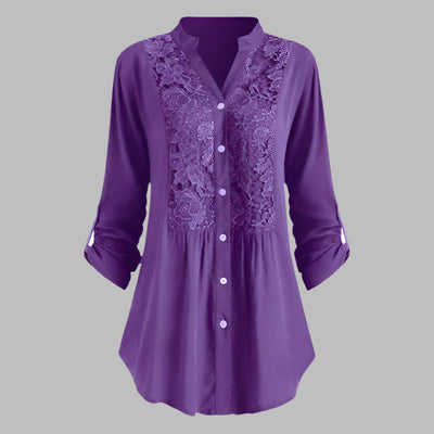 Elegante Damen Tunika - Stilvolle Hemdbluse mit Spitzendetails