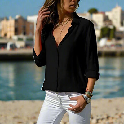 Plisseebluse für Damen - Elegante Sommer Bluse mit Puffärmeln für jeden Anlass