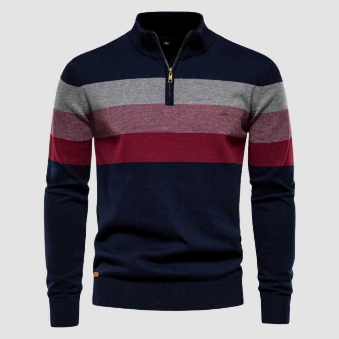 Retro Pullover mit Halbem Reißverschluss Für Herren