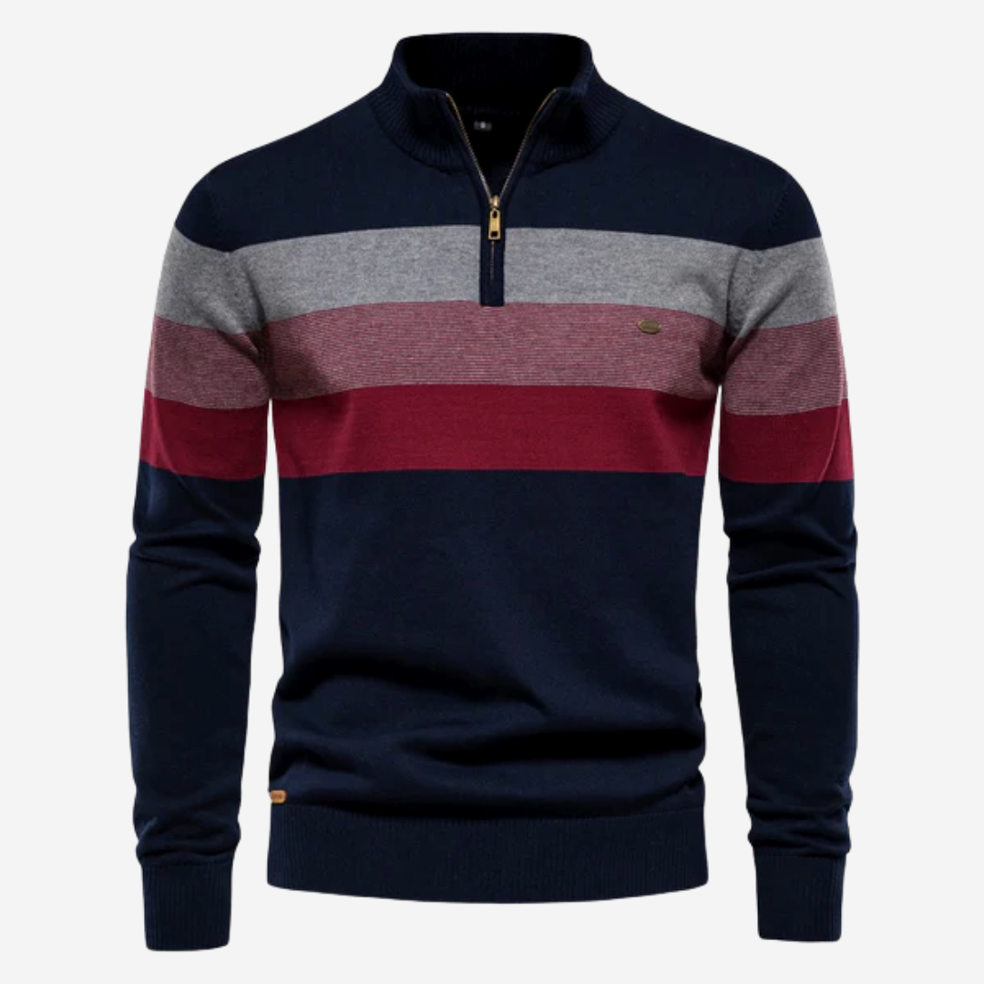 Schicker Polo-Pullover mit halbem Reißverschluss für Männer