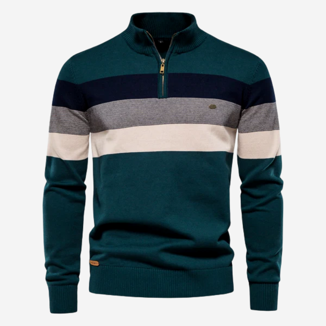 Schicker Polo-Pullover mit halbem Reißverschluss für Männer