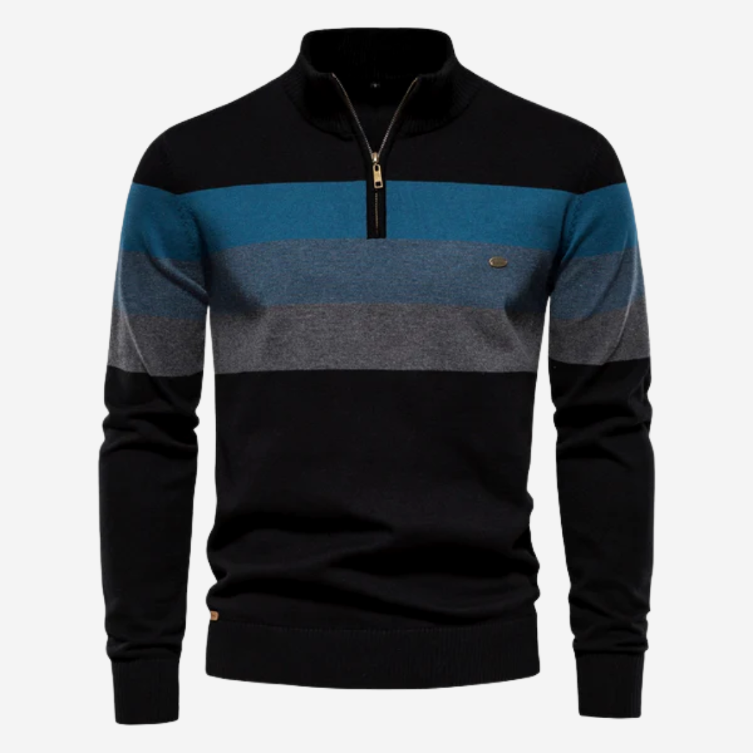 Schicker Polo-Pullover mit halbem Reißverschluss für Männer
