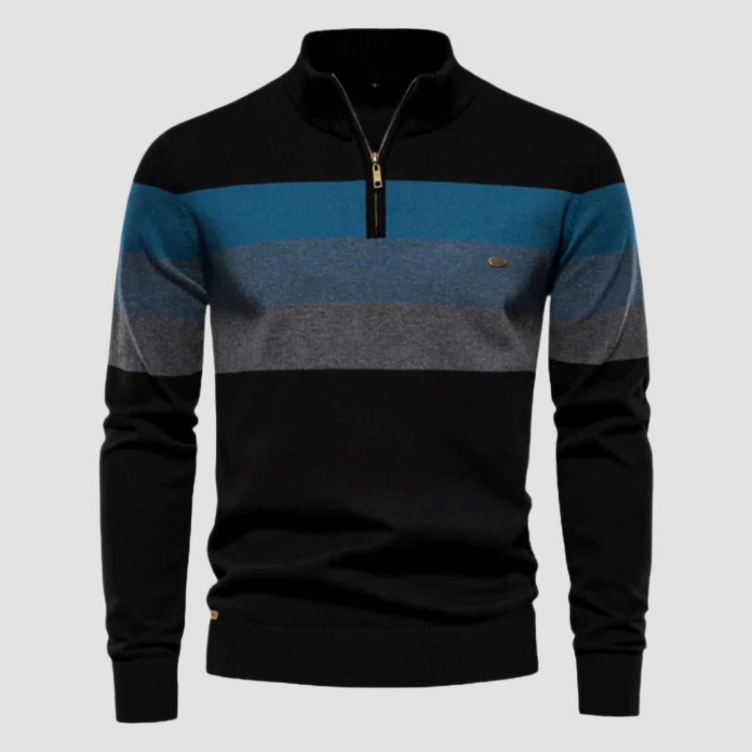 Retro Pullover mit Halbem Reißverschluss Für Herren