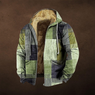 Moderner Patchwork-Kapuzenpullover für Herren