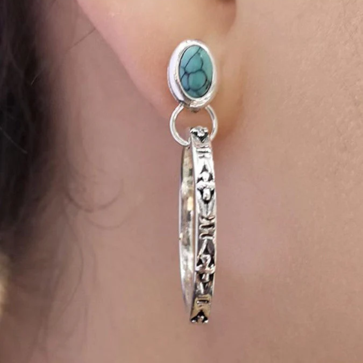 Teresa – Ornament-Creolen mit Steinbesatz