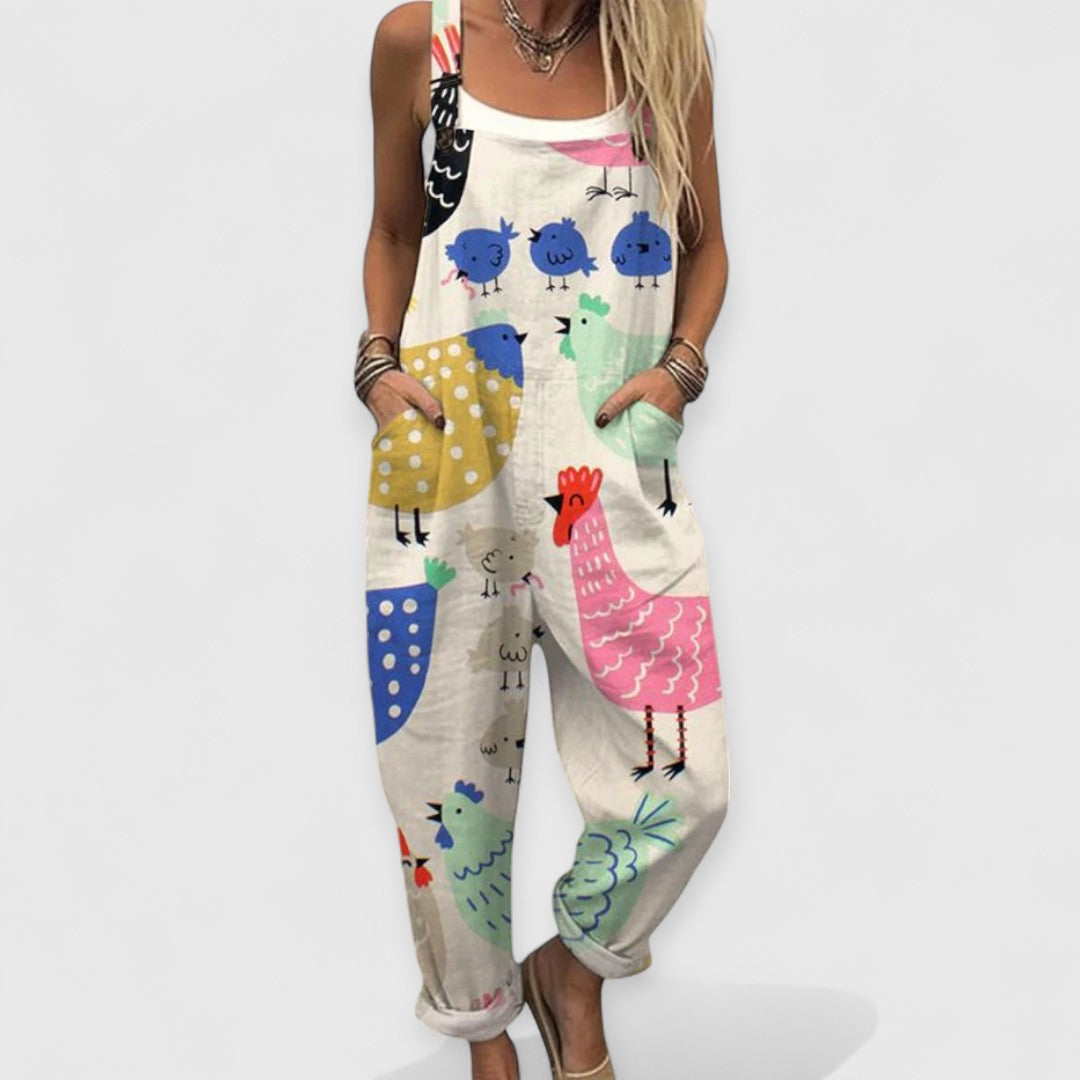 Freya | Vintage Weitbeiniger Jumpsuit
