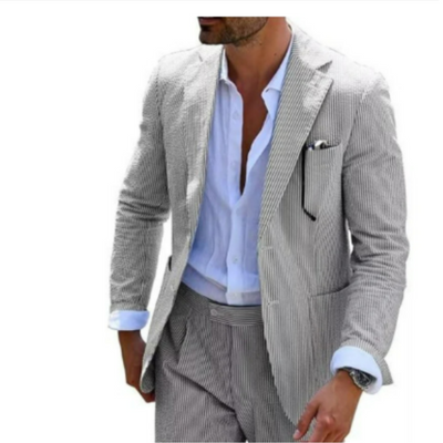 Herren Sommer Zweireihiger Hochzeitsgastanzug | 2-Teilig