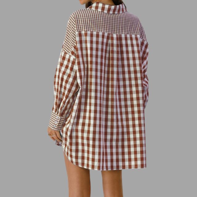 Lässiges Karohemd mit Fledermausärmeln