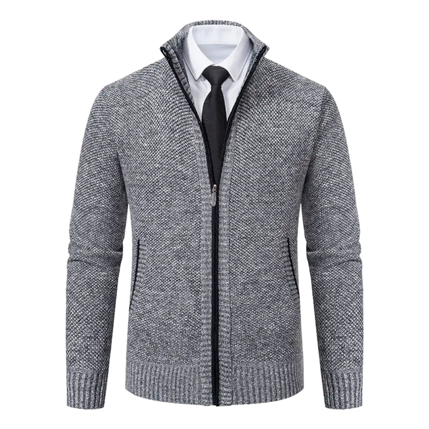 Strickjacke mit Reißverschluss und Taschen für Männer