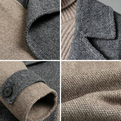 Mittellanger Zweifarbiger Trenchcoat für Herren
