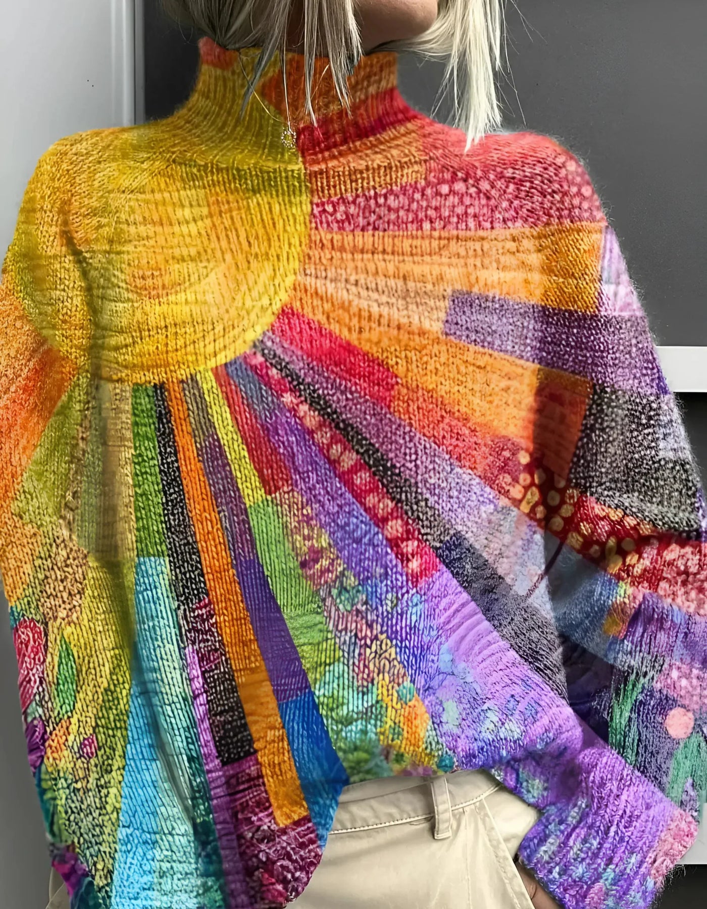 Annabel - Bunter Rollkragenpullover