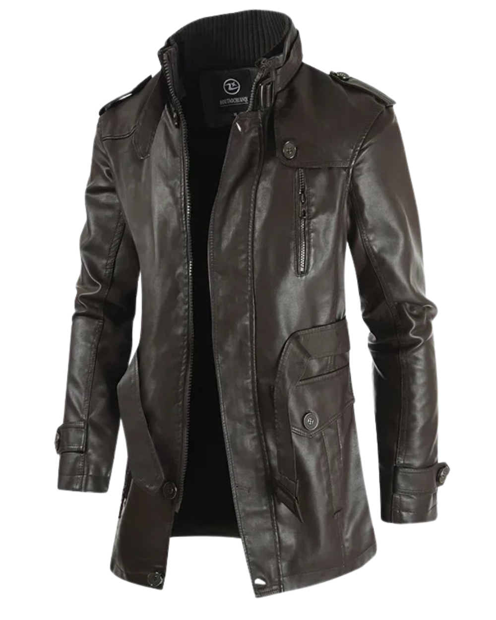 Paulin® | Elegante lange Motorradlederjacke