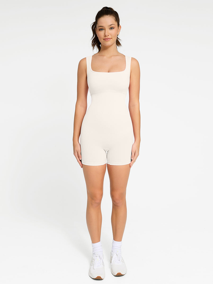 Nahtloser Shapewear-Strampler mit quadratischem Ausschnitt