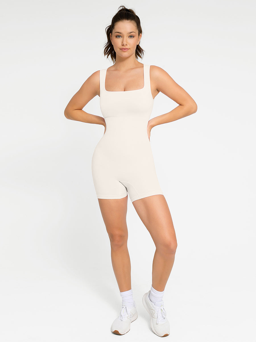 Nahtloser Shapewear-Strampler mit quadratischem Ausschnitt
