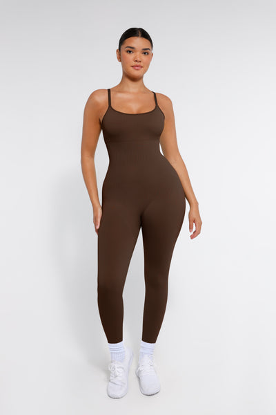 Nahtloser Shapewear-Jumpsuit mit Spaghettiträgern