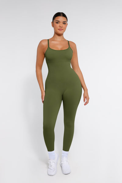 Nahtloser Shapewear-Jumpsuit mit Spaghettiträgern