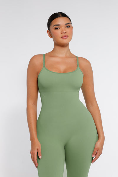 Nahtloser Shapewear-Jumpsuit mit Spaghettiträgern