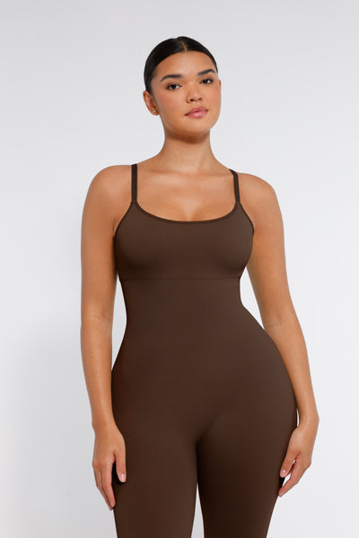 Nahtloser Shapewear-Jumpsuit mit Spaghettiträgern