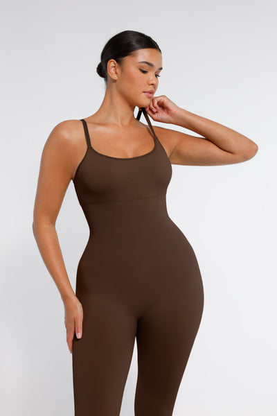 Nahtloser Shapewear-Jumpsuit mit Spaghettiträgern