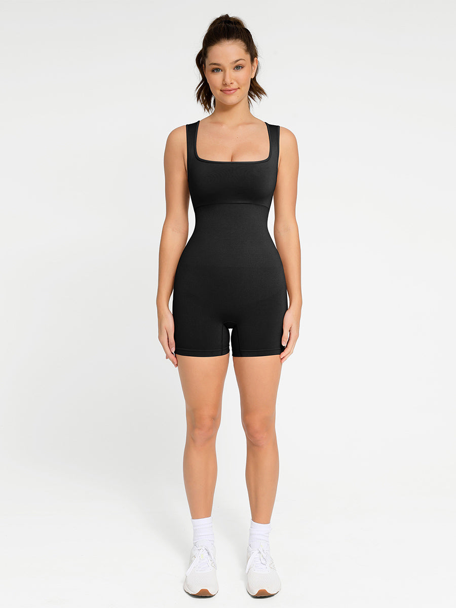 Nahtloser Shapewear-Strampler mit quadratischem Ausschnitt