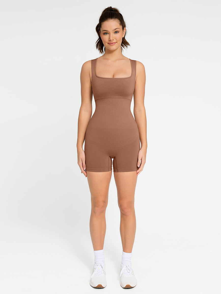 Nahtloser Shapewear-Strampler mit quadratischem Ausschnitt