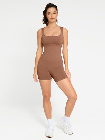 Nahtloser Shapewear-Strampler mit quadratischem Ausschnitt