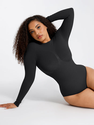 Langärmliger Bauchweg-Tanga-Body