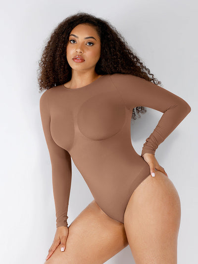 Langärmliger Bauchweg-Tanga-Body