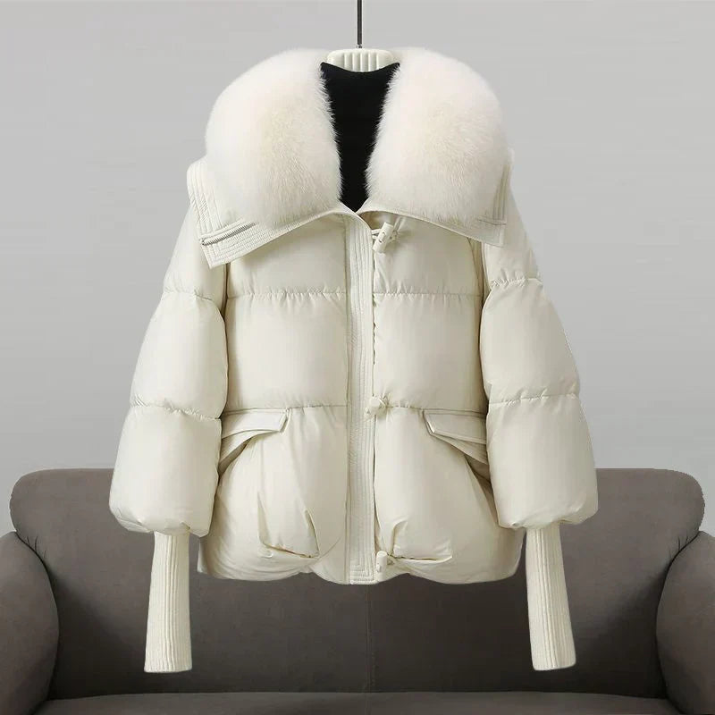 Elegante Pufferjacke mit Pelzkragen für Damen
