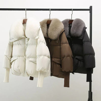 Elegante Pufferjacke mit Pelzkragen für Damen