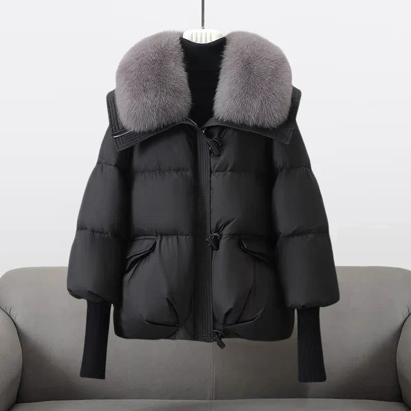 Elegante Pufferjacke mit Pelzkragen für Damen