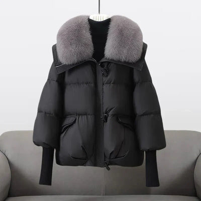 Elegante Pufferjacke mit Pelzkragen für Damen